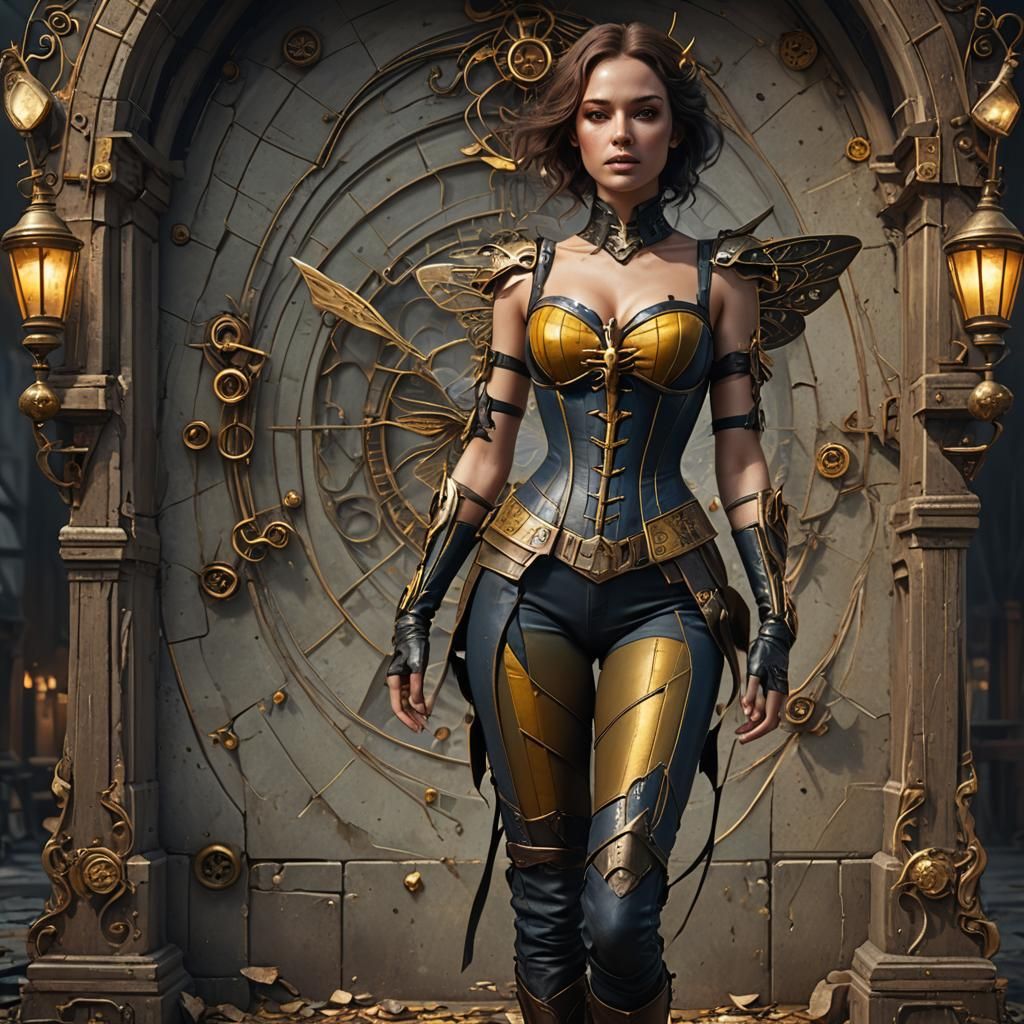 Americana Woman with Hourglass Figure, Detailed Matte Painti...