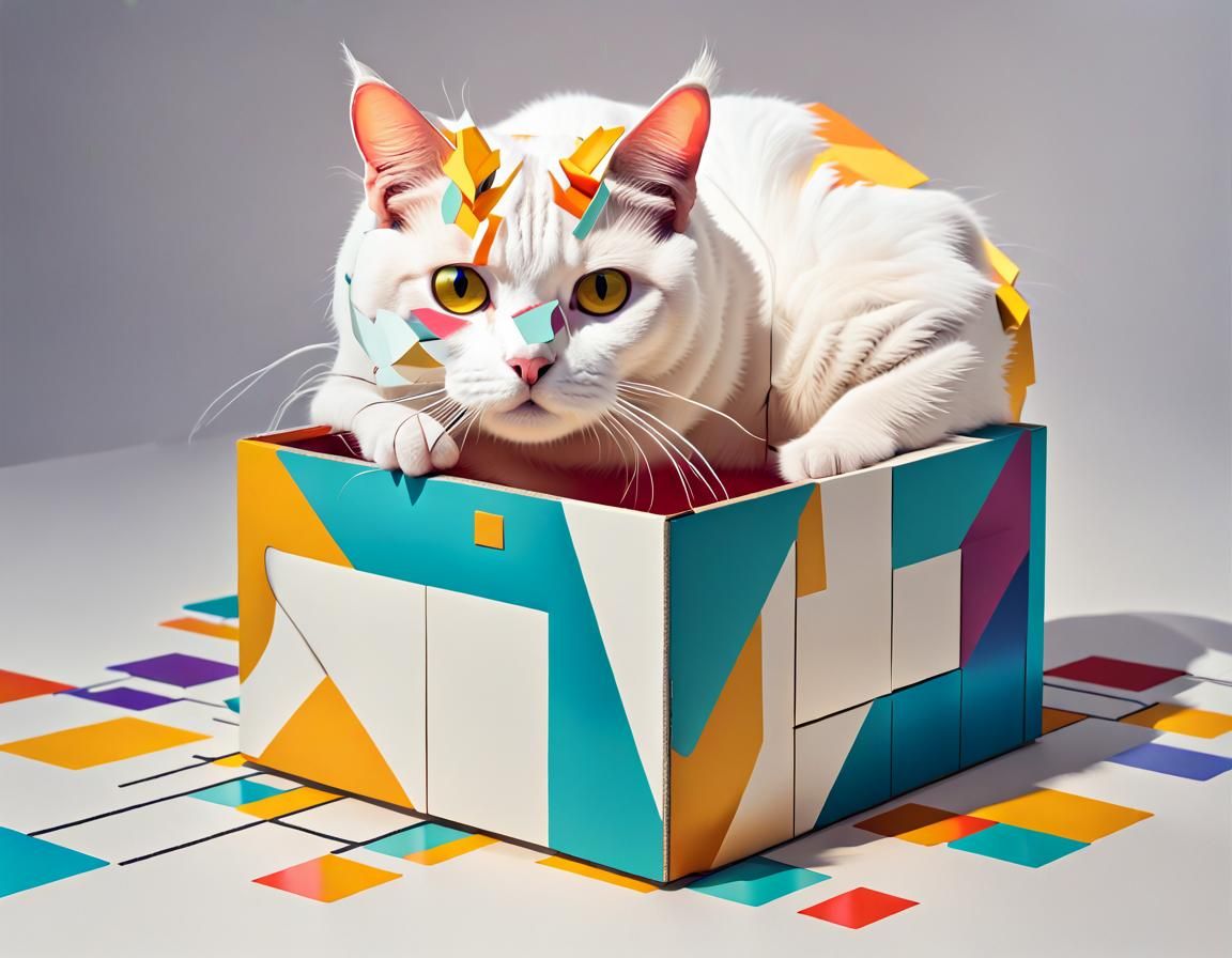 Cat in a Box: Pop Art Screen Print