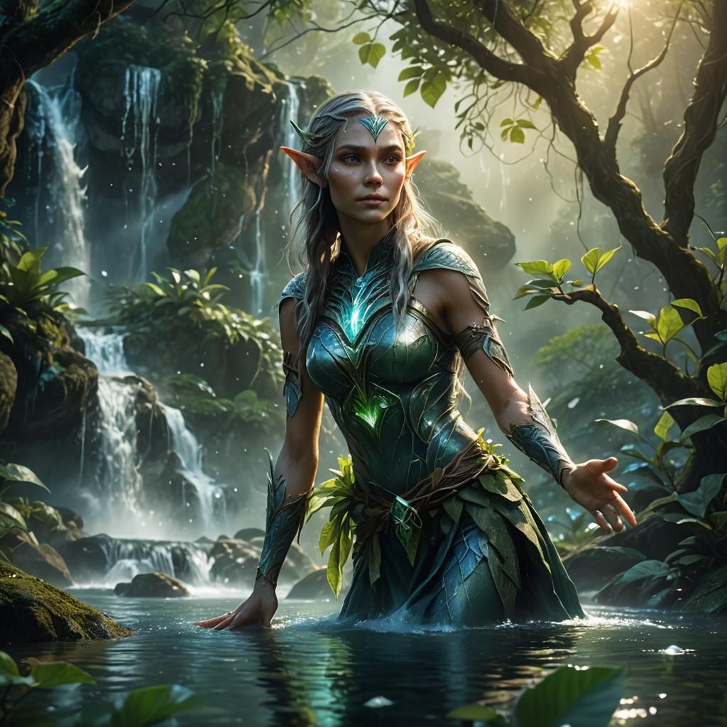 Enchanting Earth and Water Elf Fantasy Art