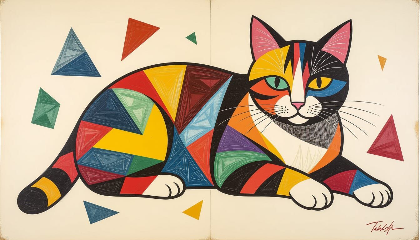 Broken Prism Fossil Cat in Destruction