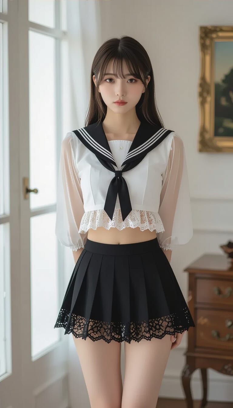 Sheer Lace Sailor Uniform in Grand Parlor