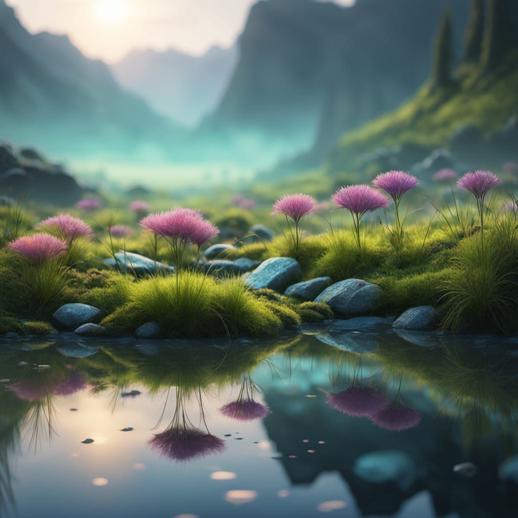 Una escena de un paisaje natural extraterrestre y único