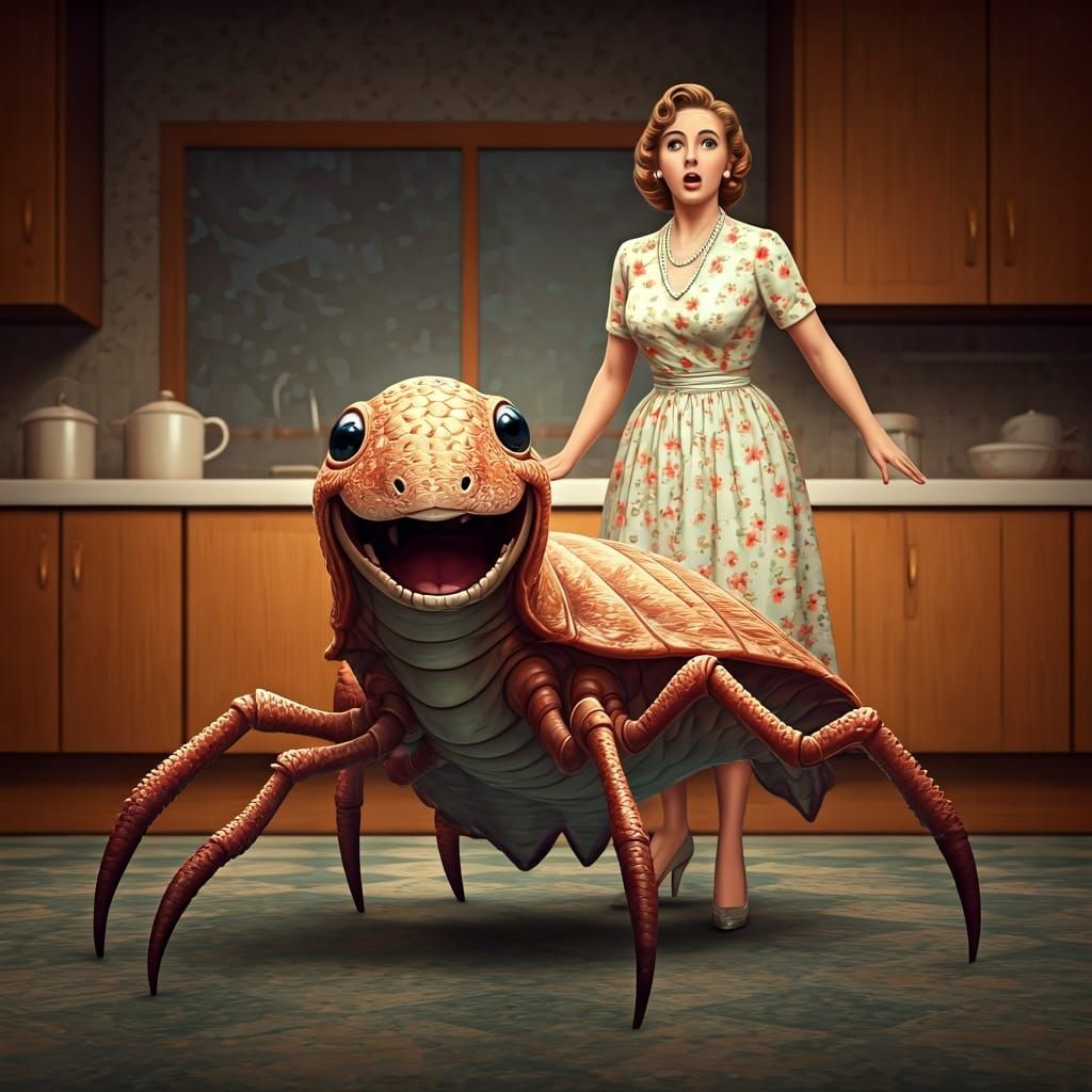 Friendly Sarcoidopterus Visits Frightened Housewife: Comic S...