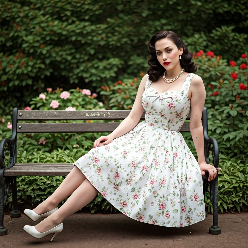 Kat Dennings as 1950s Pin-Up, Autochrome Photography
