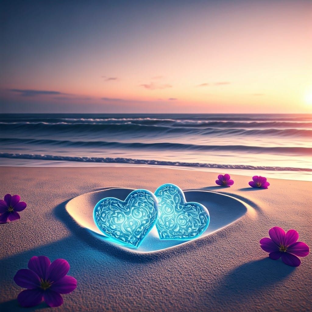 A dreamy, romantic beach scene