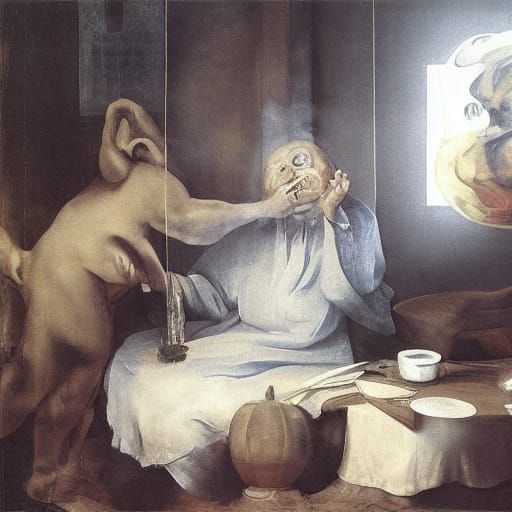 Surrealist Chamber of Stupidity in Ethereal Light