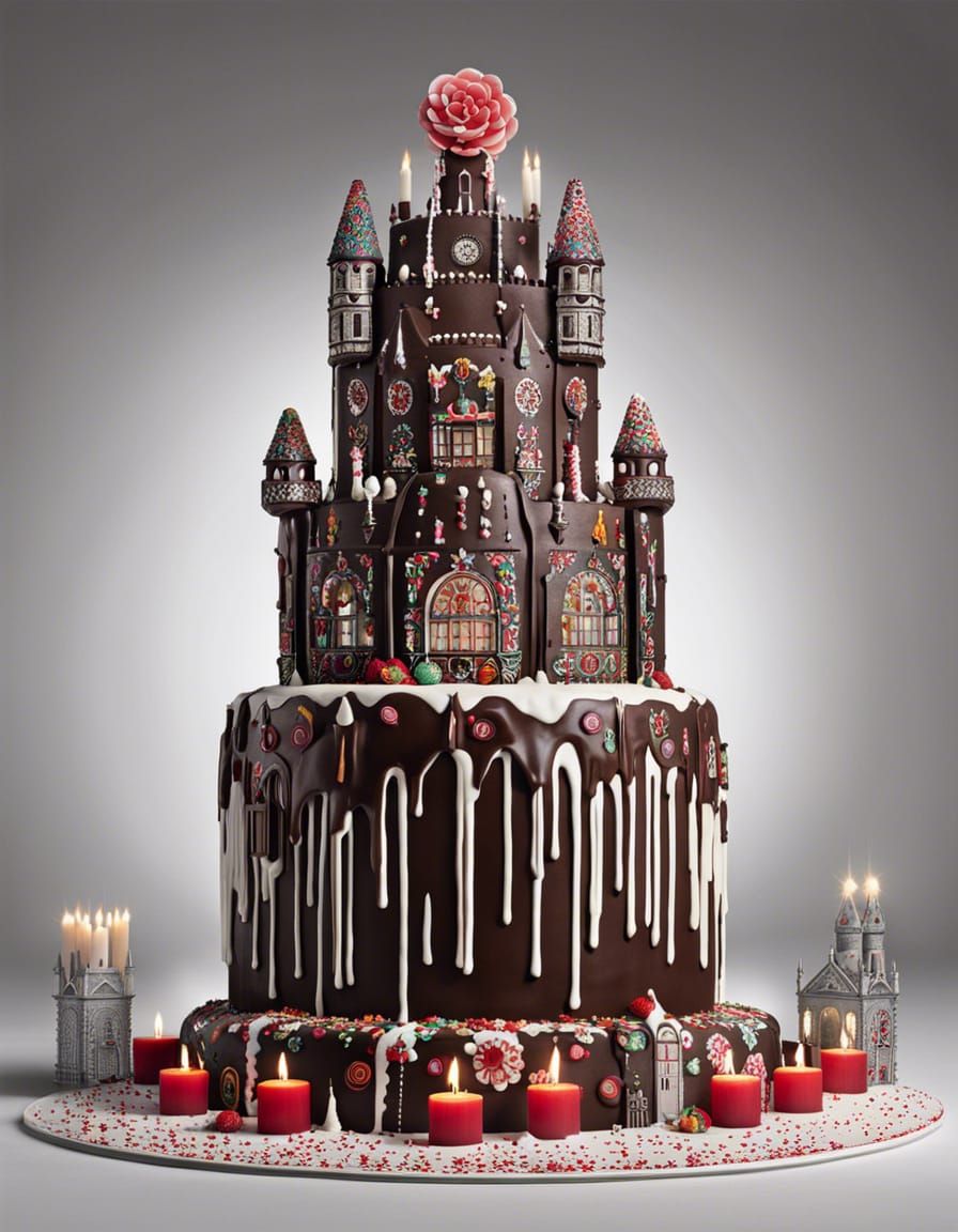 Frida Kahlo Cake Castle in Eerie Lighting