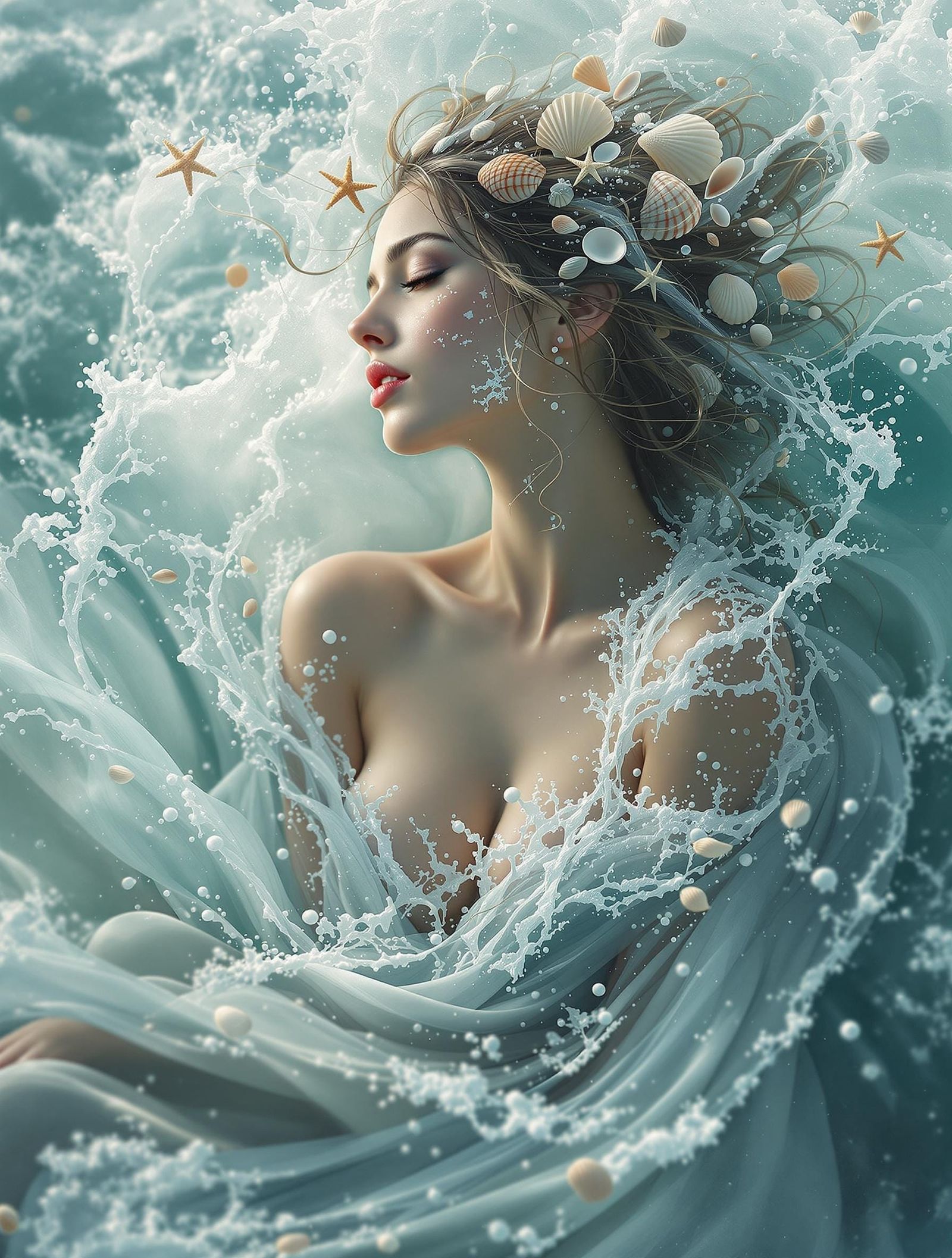 Oceanic Goddess in Harmony with the Sea