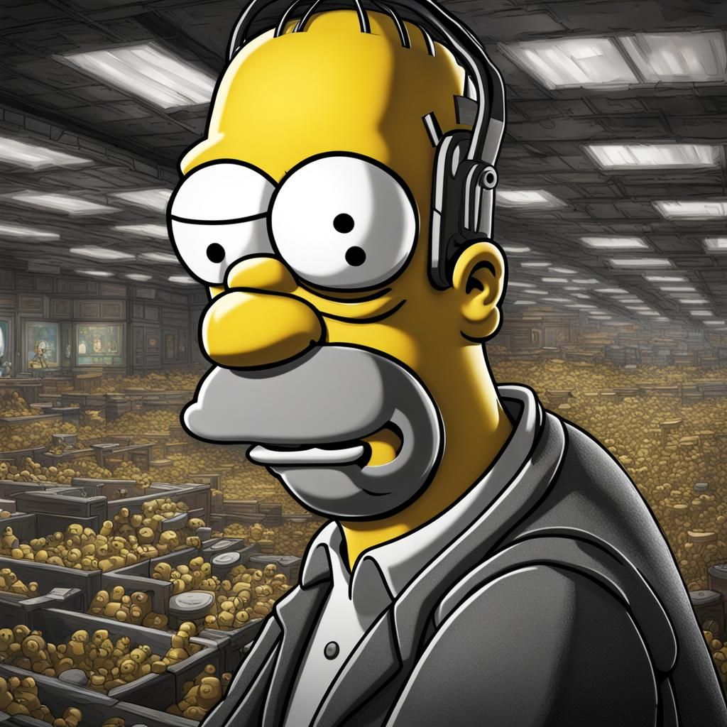 Hyperrealistic Homer Simpson Portrait in High Definition