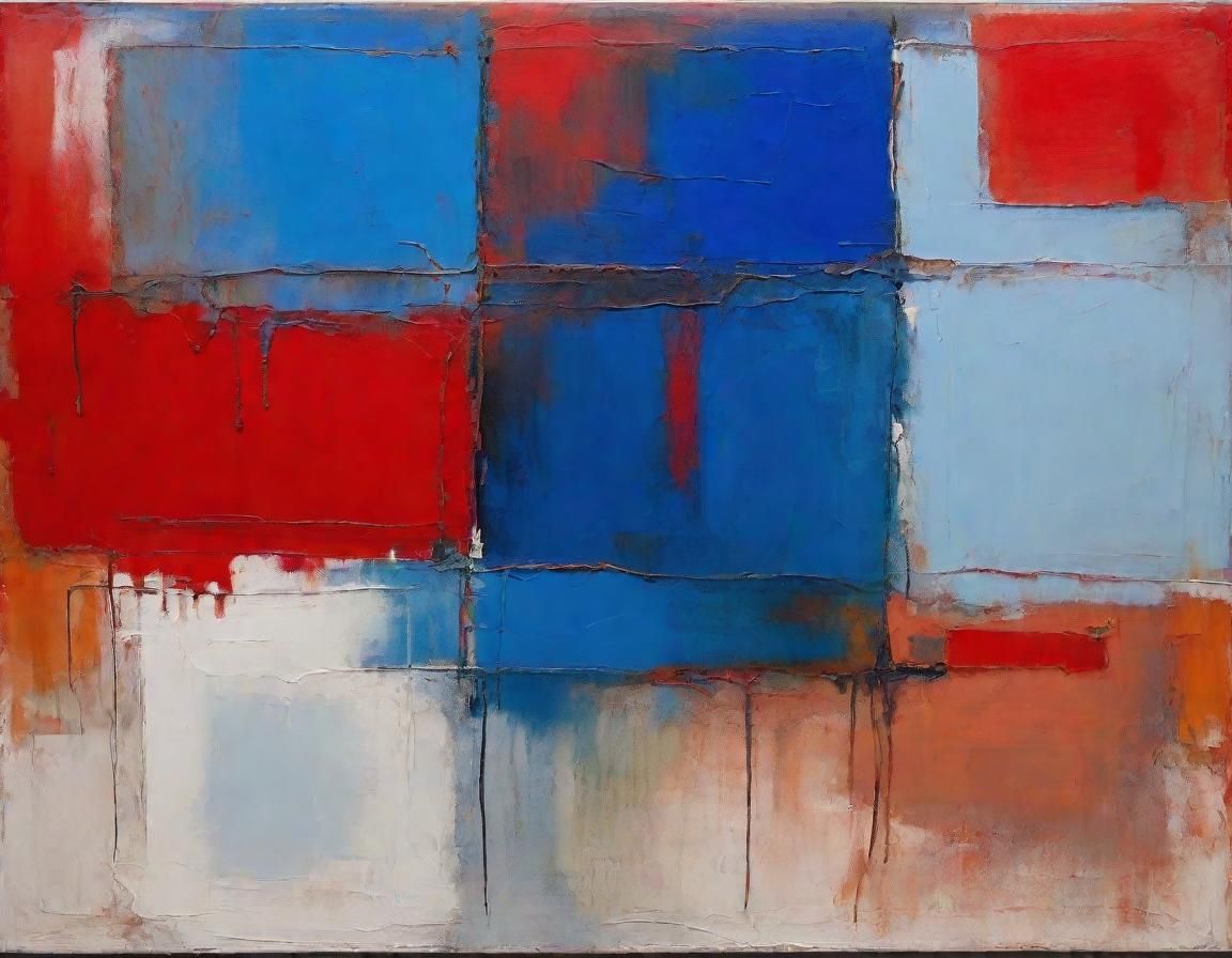 Abstract Expressionist Painting with Deep Etches