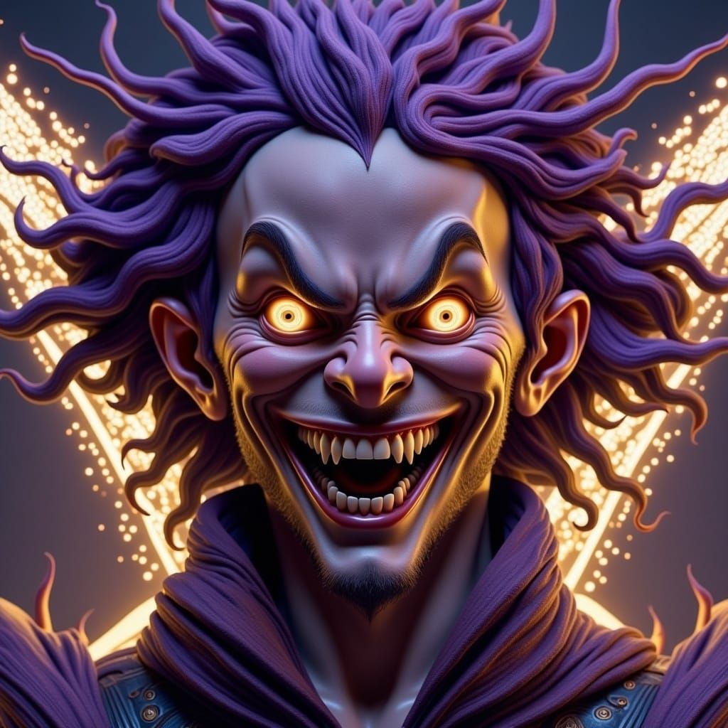 Excited Laughing Face in Epic Sci-Fi Style