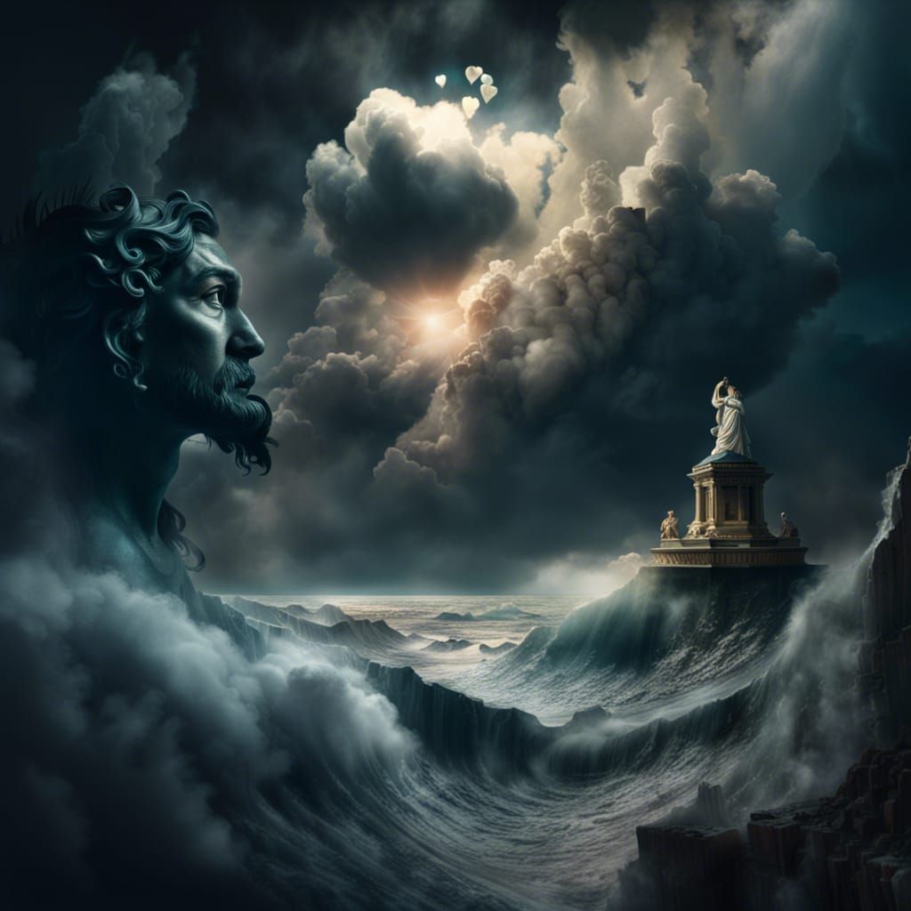 Romantic Scene with Greek Gods on Olympus