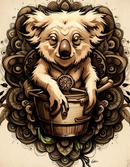 Druidic Koala on Electric Bucket Drums