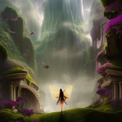 Epic Fairy World: Detailed Digital Matte Painting