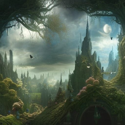 Epic Fairy World Digital Matte Painting