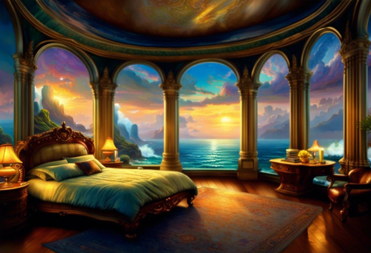 Ocean View Bedroom: Epic Digital Matte Painting