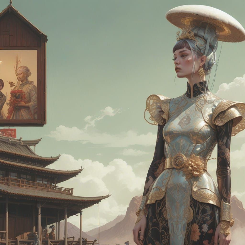 Hominid appearing Bot with extra features, outside the house where she will work...