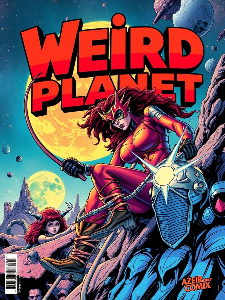 Dynamic Comic Book Cover Art Featuring WereWoman