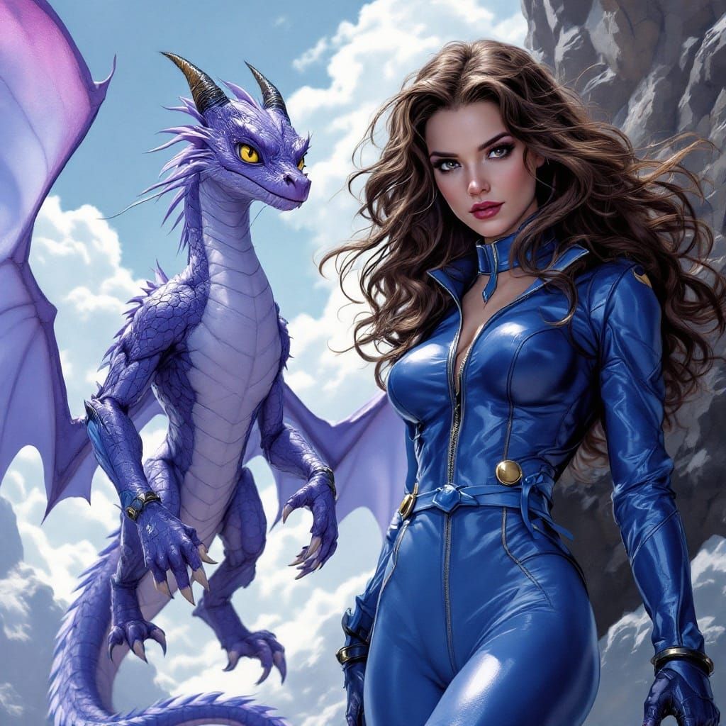 Epic Marvel Cinematic Art of Shadowcat with Lockheed