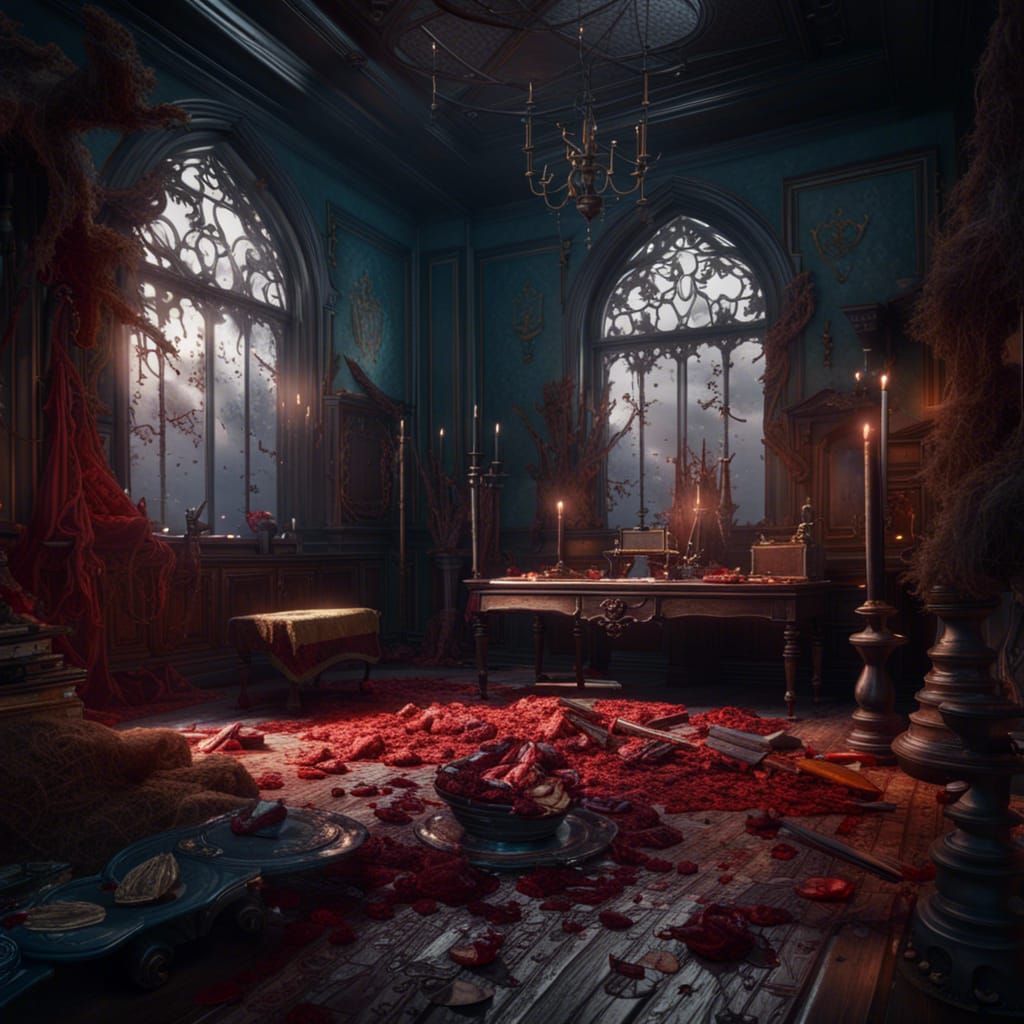 Detailed Murder Scene Matte Painting