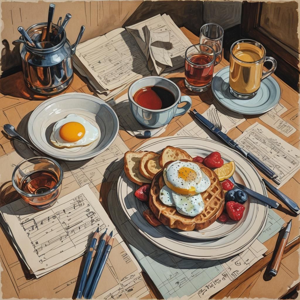 Still Life Breakfast of the Musician
