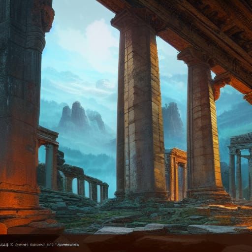 Fantastical Ancient Ruins in Deep Color