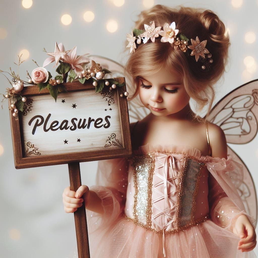 Fairy Princess Holding Sign in Detailed Matte Painting