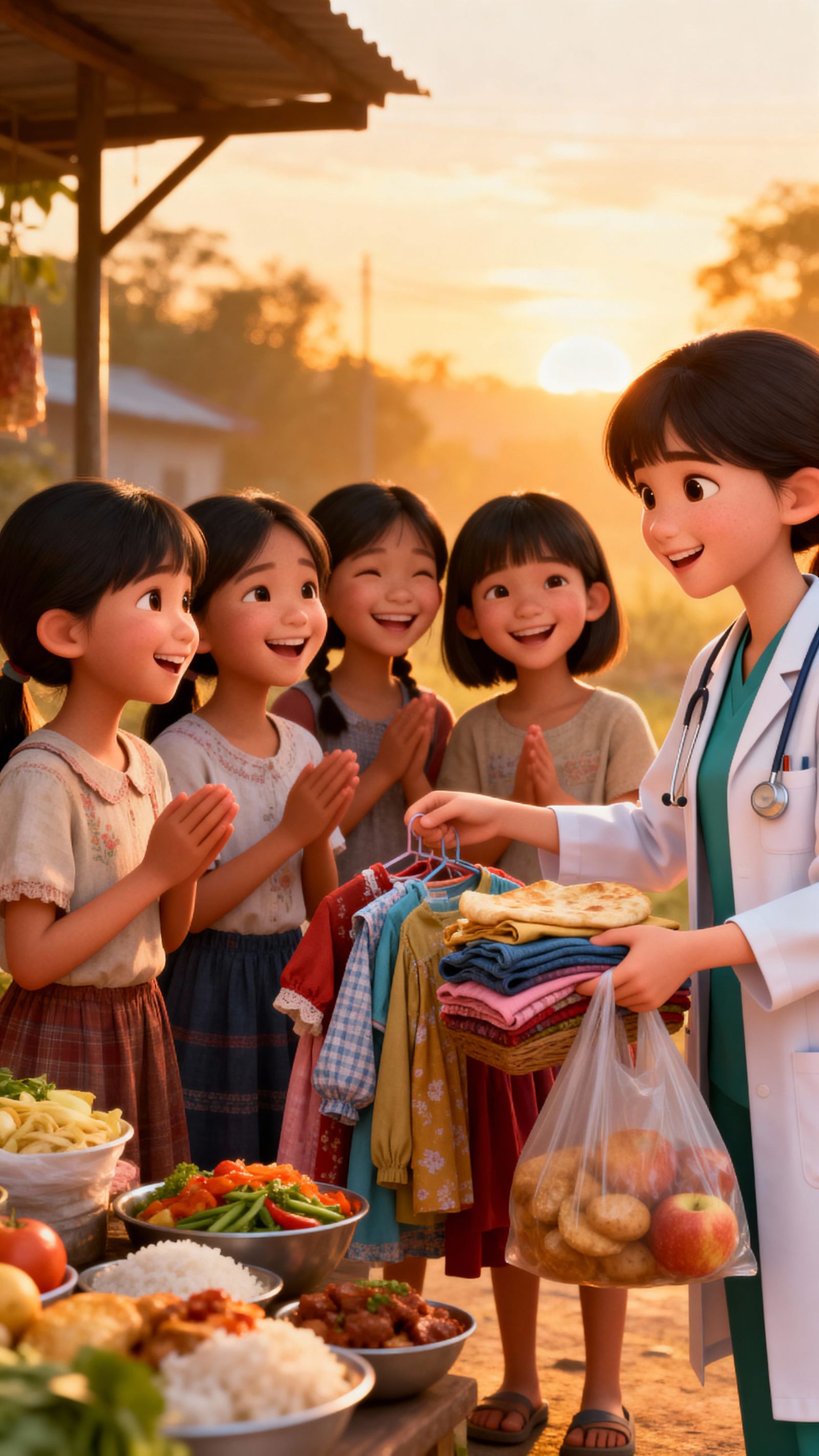 Doctor Buys Food and Clothes for Joyful Orphans