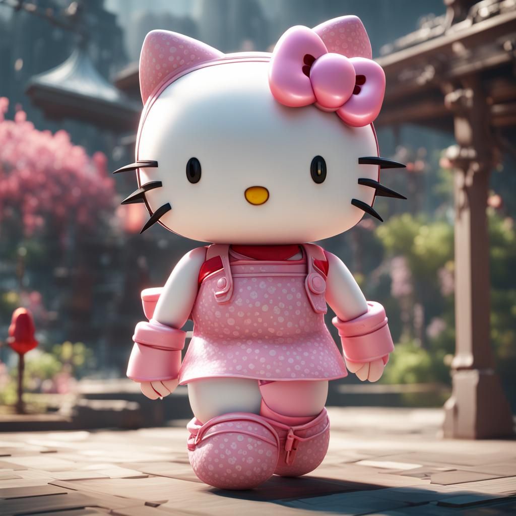 Hello Kitty in 3D Cinematic Style