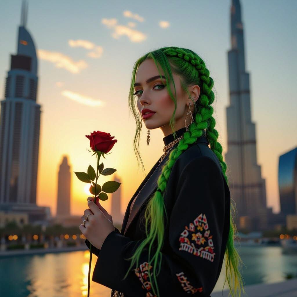 Billie Eilish with Rose at Burj Khalifa Sunset