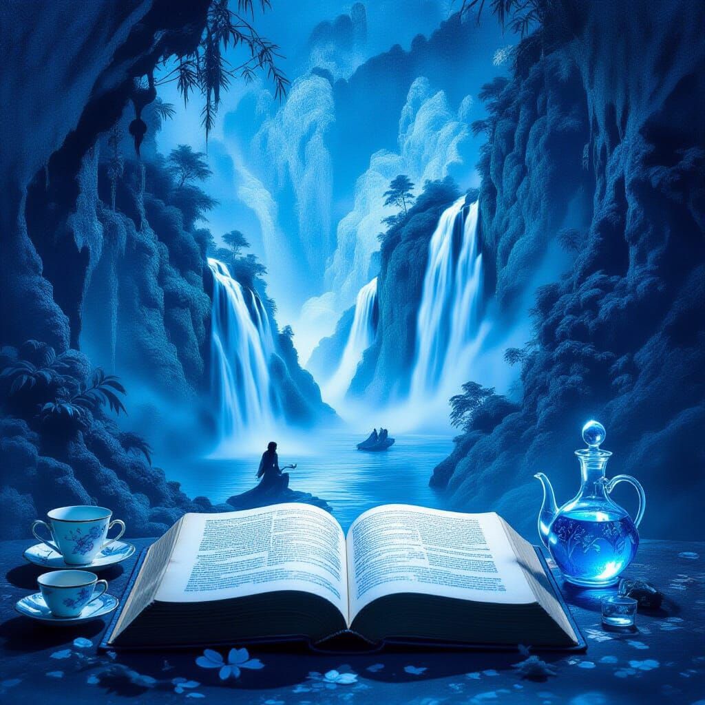 Monochromatic Double Exposure of Ancient Book and Dreamlike ...