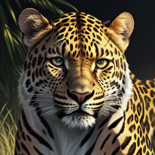 Leopard in Natural Habitat: Photorealistic Animal Portrait
