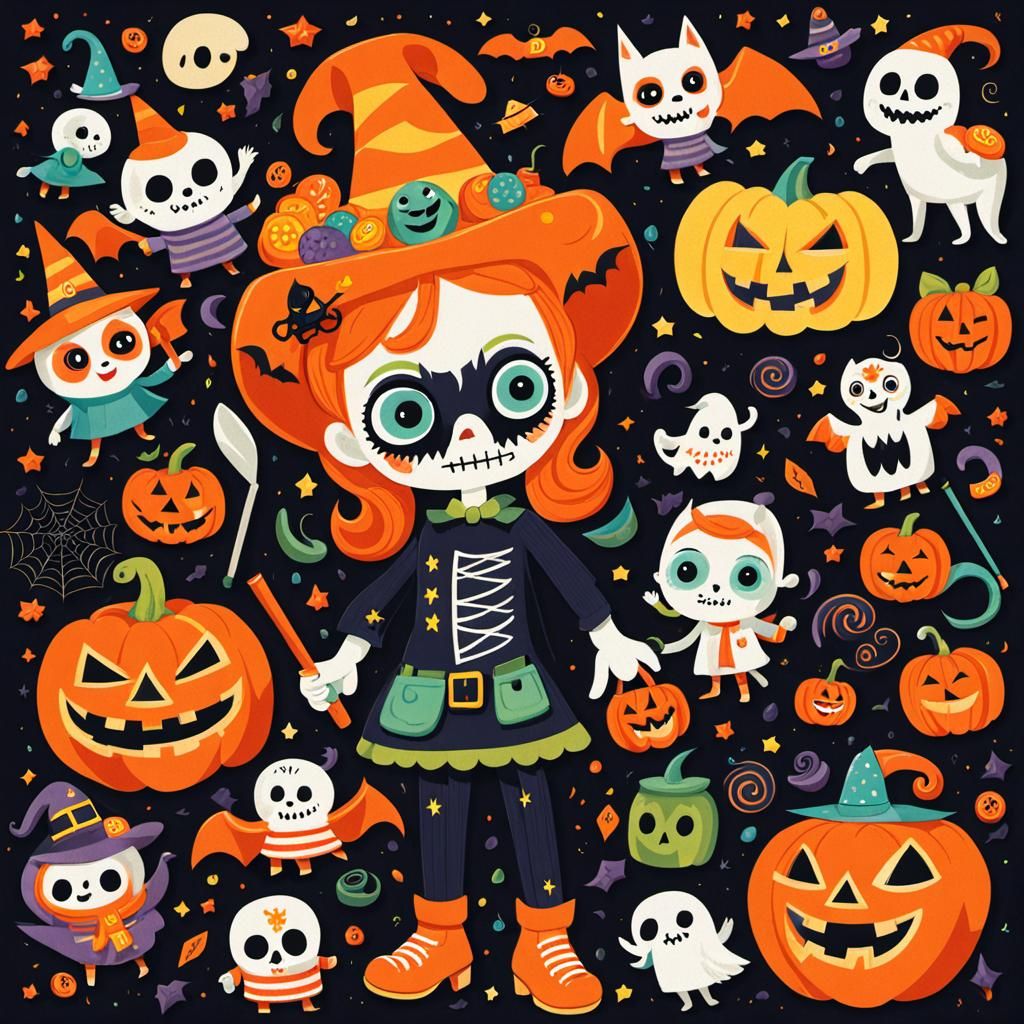 Whimsical Halloween Costume Design as Folk Art