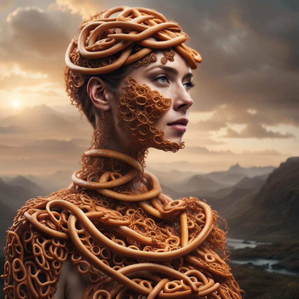 Pretzel Woman: Detailed Digital Matte Painting