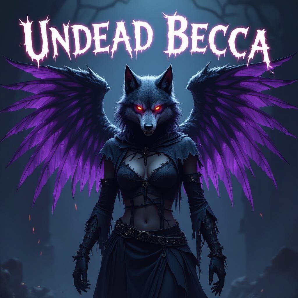 Fearsome Angel of Death Wolf With Spectral Wings