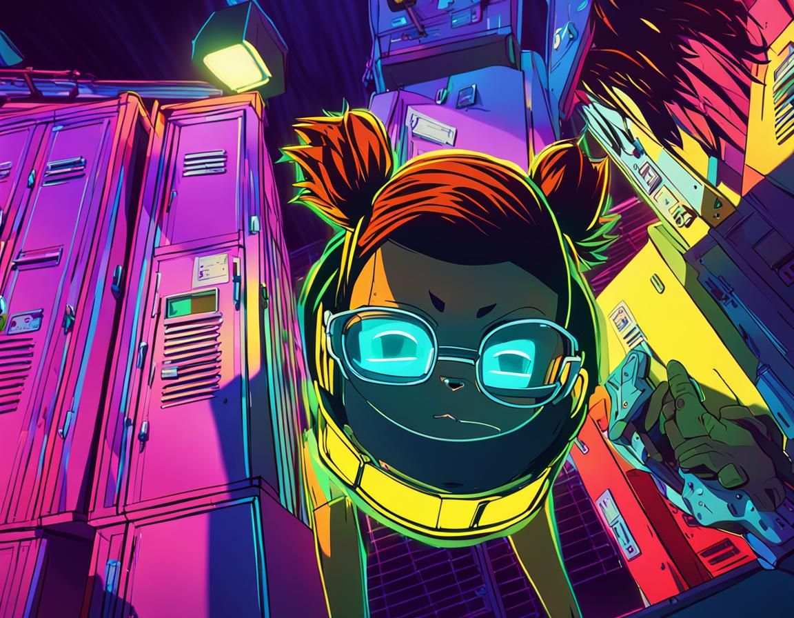 School Hallway Scene in 3D Anime Style