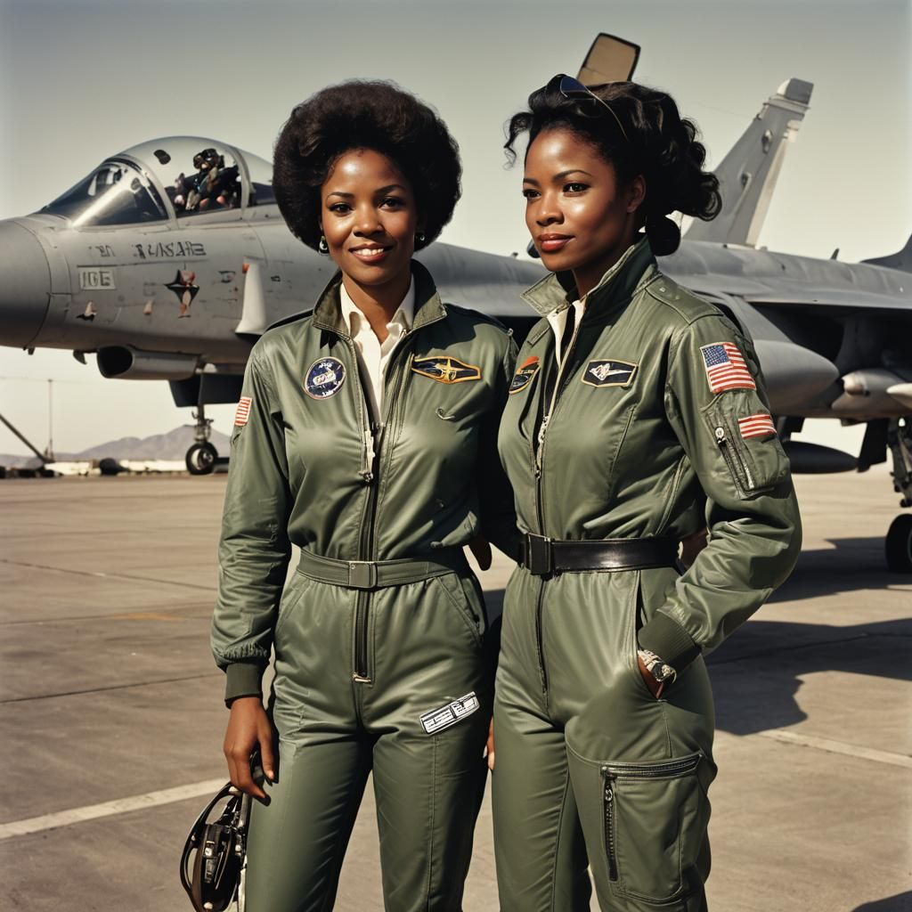 African American Pilot in 70s Style Photo