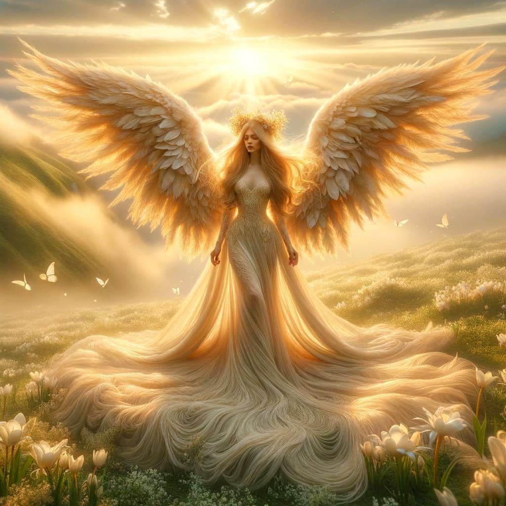 Ethereal Angel Dances in Morning Light