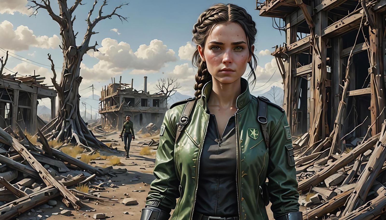 Fallout Vault Survivor in Wasteland Painting