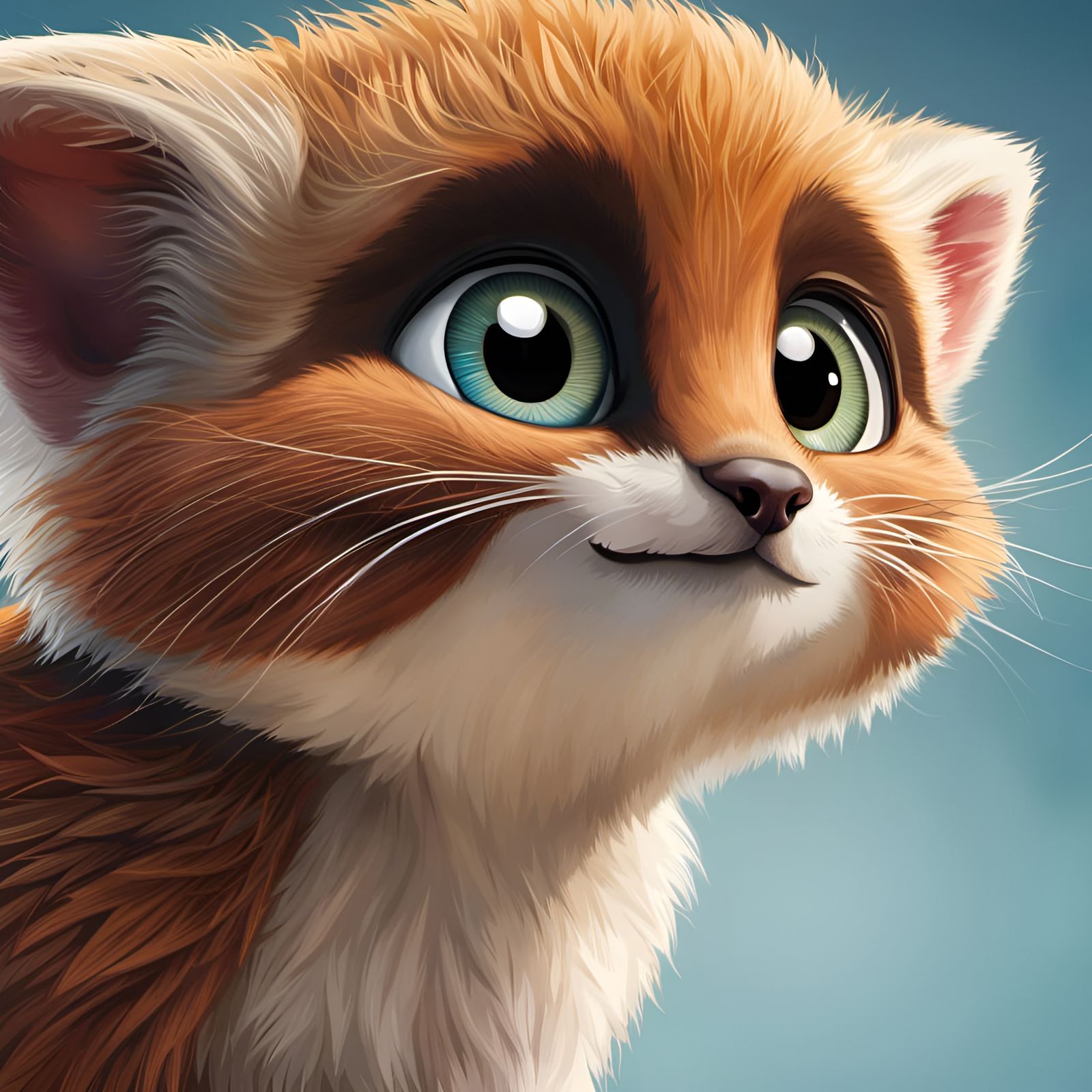 Adorable Cartoon Animal Close-Up Portrait