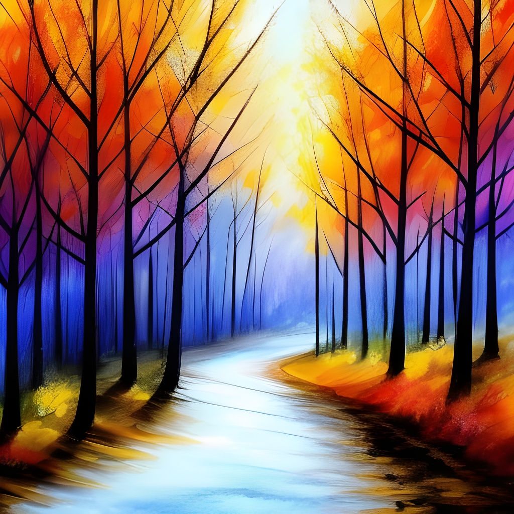 Fairytale Roads Diverge: A Watercolor Landscape