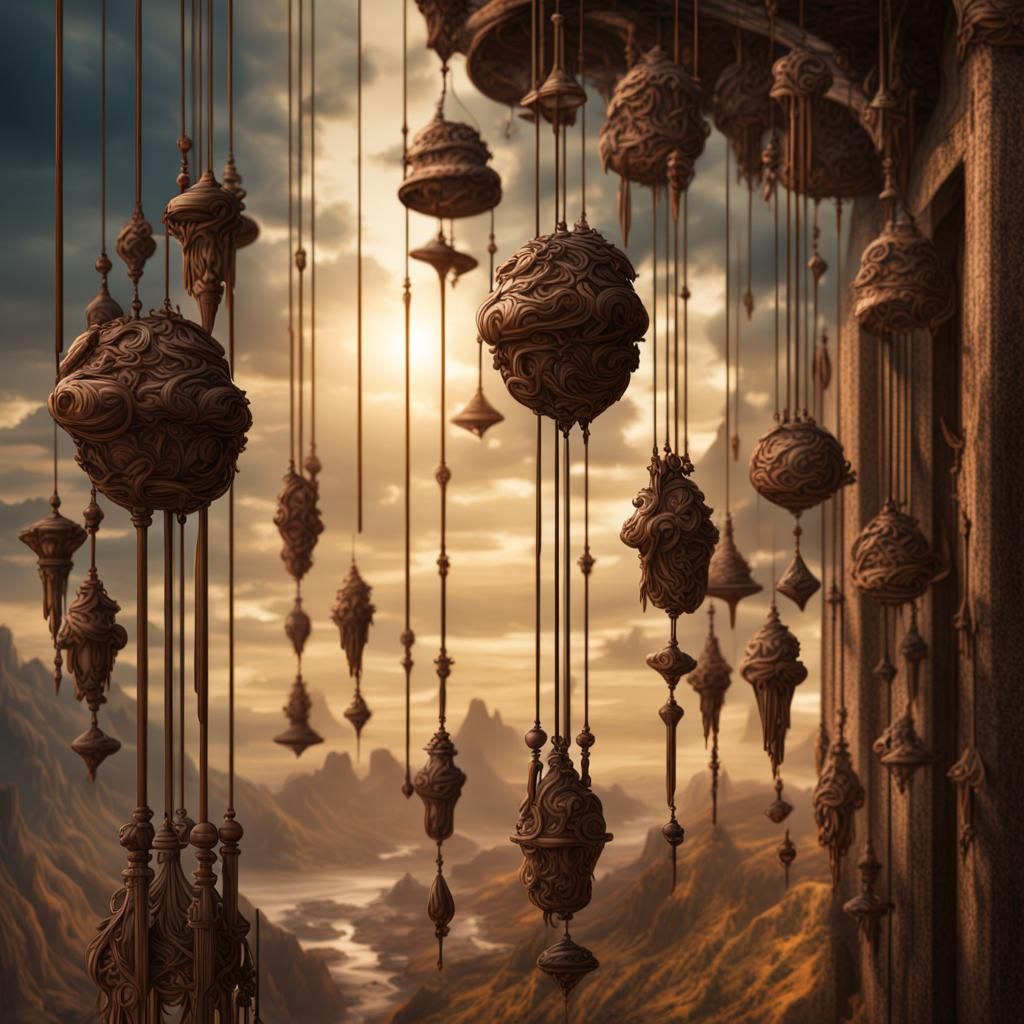 Stained Glass Wind Chimes: Digital Matte Painting