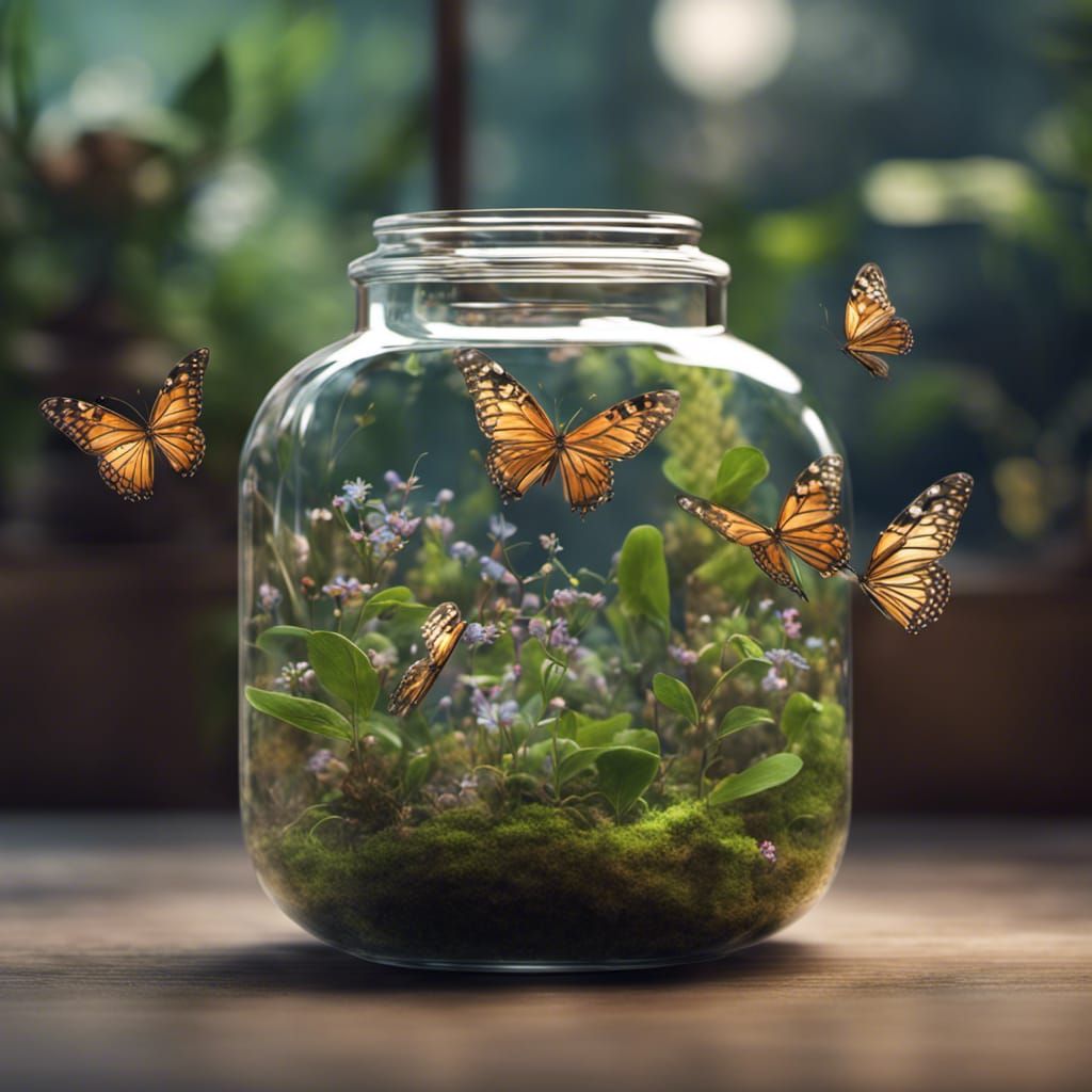 Butterfly Terrarium: Hyperdetailed Macro Photography