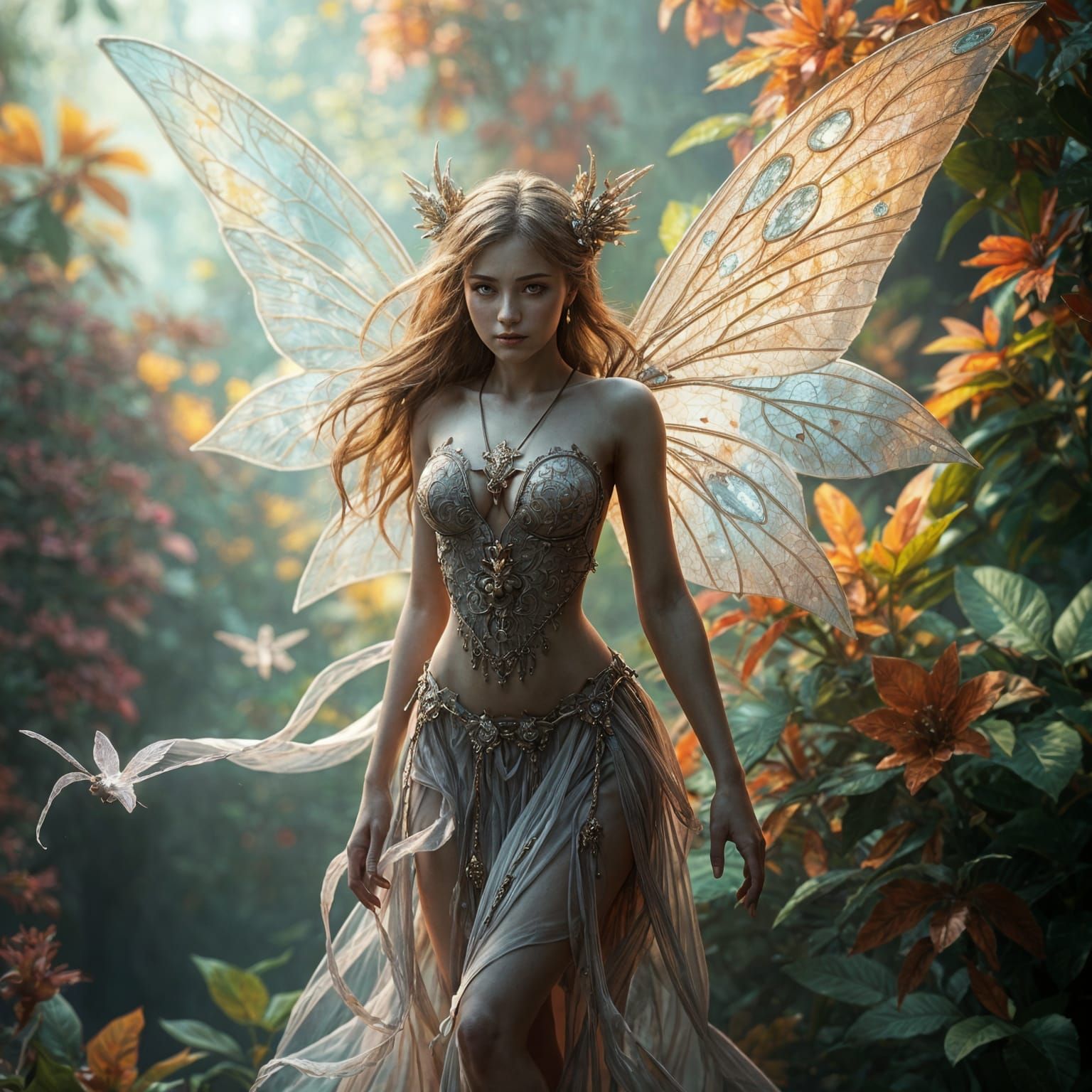 Fantasy Fairy with Breasts, Detailed Matte Painting