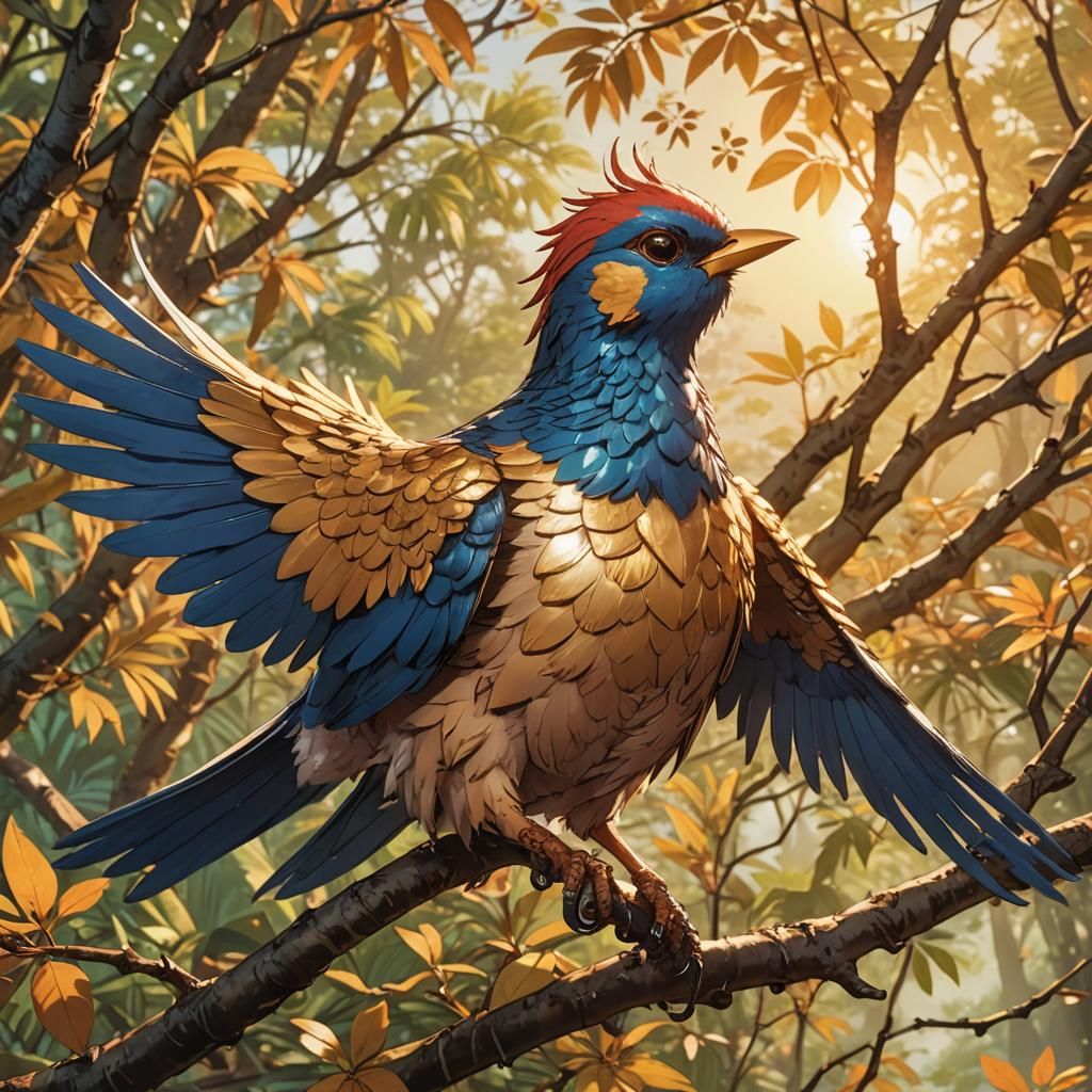 Adarna Bird of the Philippines in Anime Style