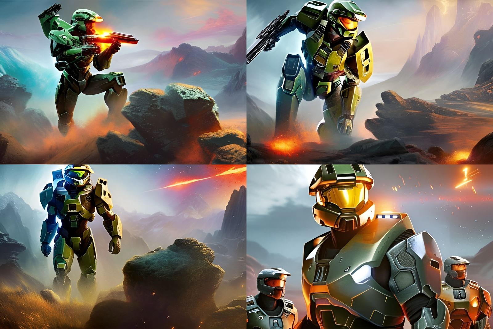 Battle scenes from Halo