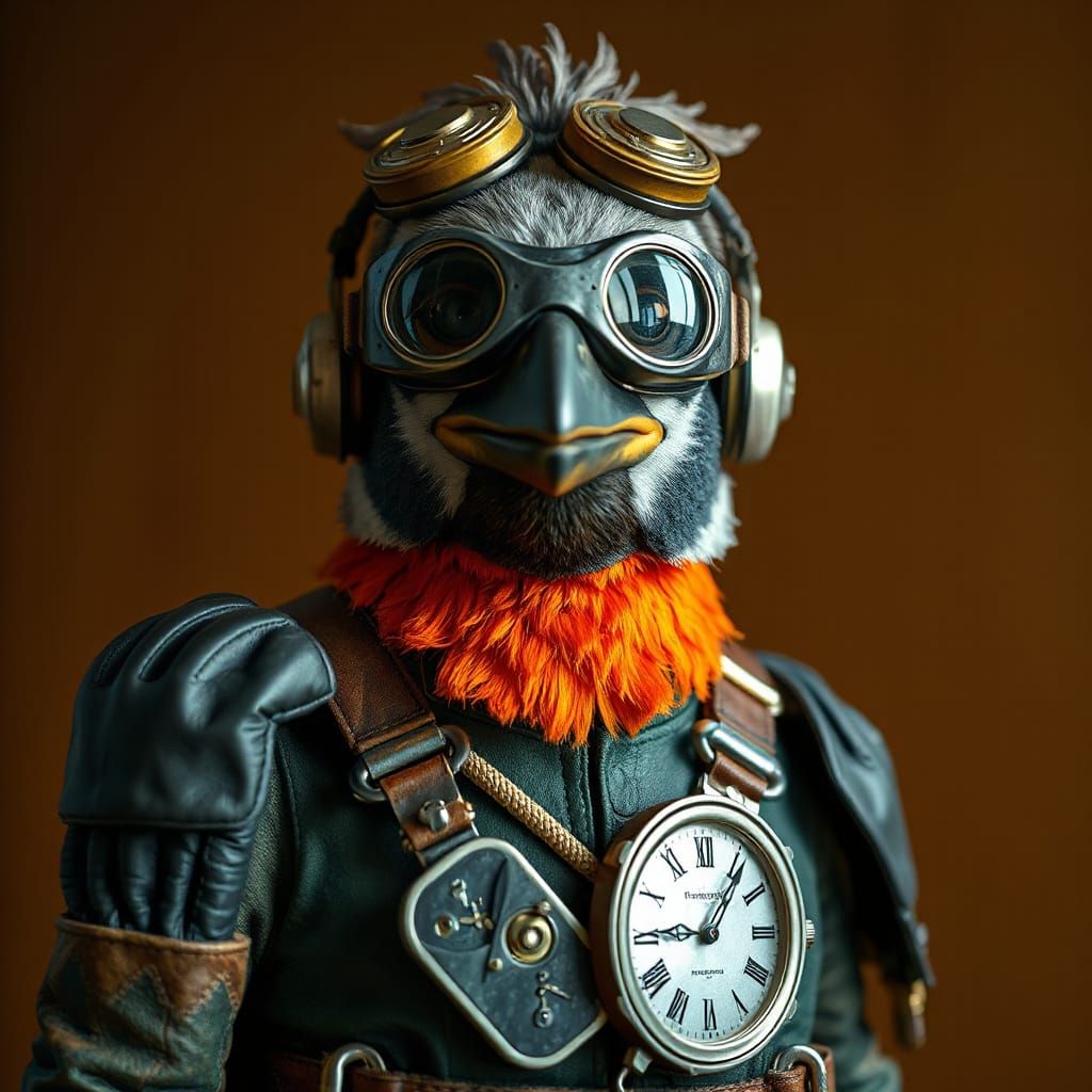 Dieselpunk Robin Mechanic with Clockwork Details