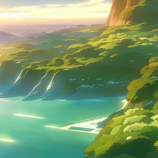 Anime Girl in Bikini: Studio Ghibli Style