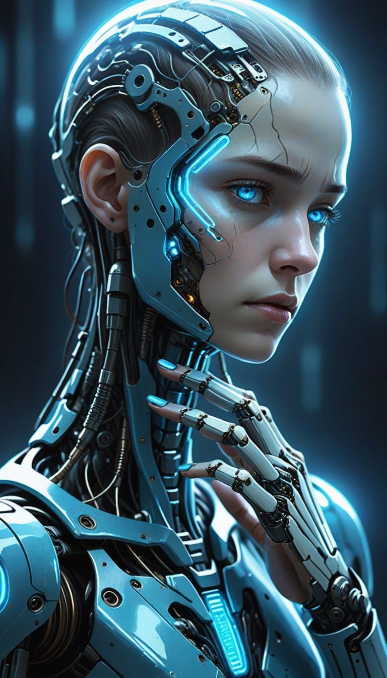 Futuristic Sci-Fi Concept Art of Robotic Implants