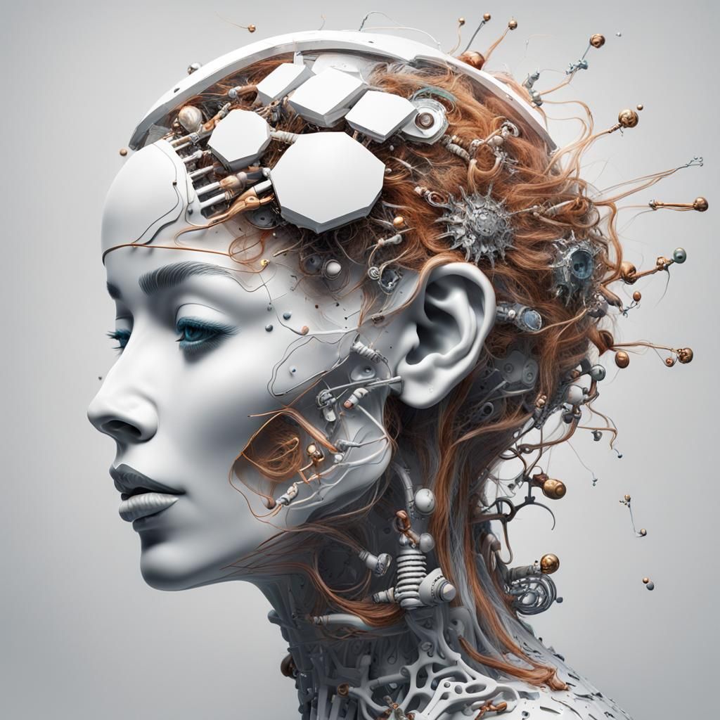 Surreal Anatomy: ASMR Woman in Futuristic Galactic Style